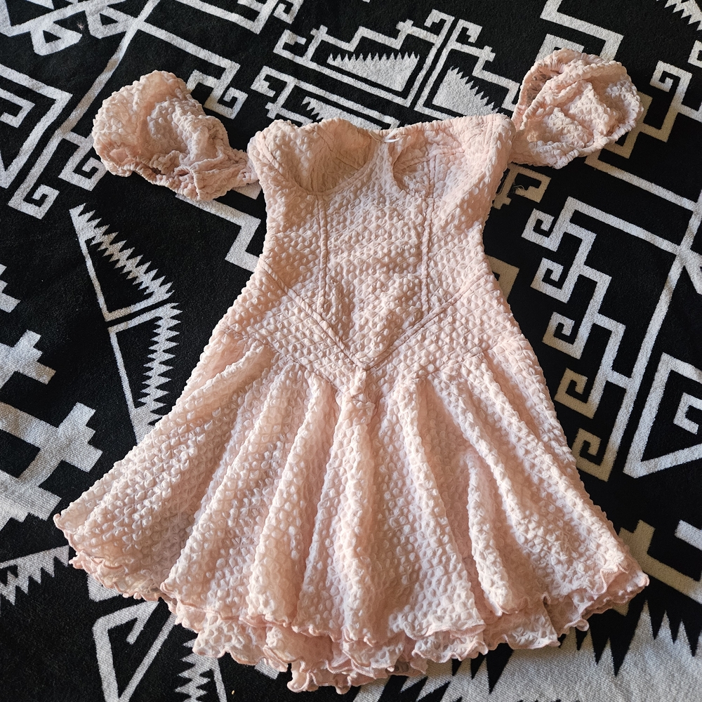 Dolls Kill Pink Textured Mini Dress